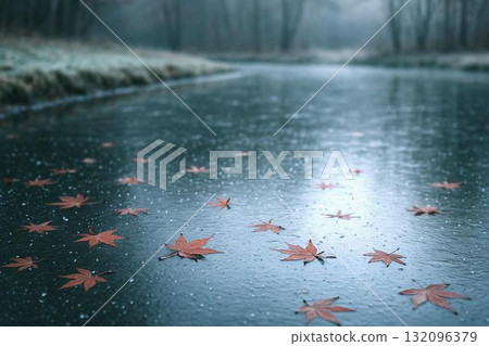 Late autumn to early winter: A landscape of silence and melancholy 132096379