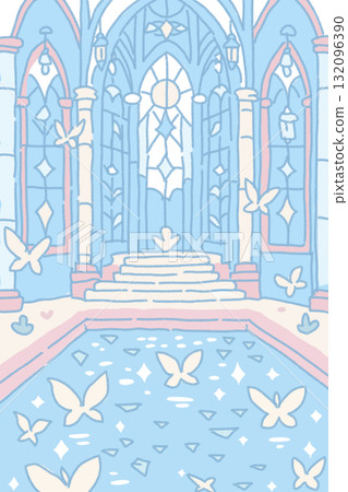 滋潤手繪彩色玻璃宮殿 132096390