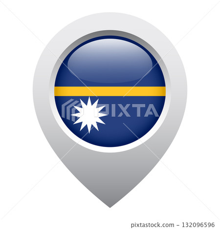 map pointer icon with glossy round flag of Nauru map pointer icon with glossy round flag of Nauru 132096596