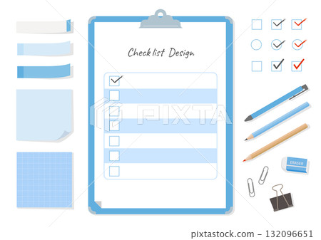 Checklist design (blue, business, health management) 132096651