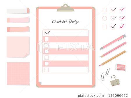 Checklist design (pink, women's health management, self-check) 132096652