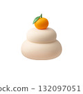 Kagami mochi 插圖逼真的 3D 132097051