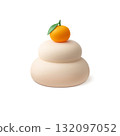 Kagami mochi 插圖逼真的 3D 132097052