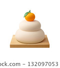 Kagami mochi 插圖逼真的 3D 132097053