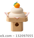 Kagami mochi 插圖逼真的 3D 132097055