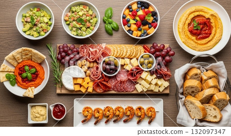 Inspirasi Sarapan Lezat dan Bergizi dengan Roti, Pancake, dan Buah Segar 132097347