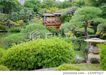 Kobe City, Sorakuen, Japanese Garden, Ikegoe Boathouse Kobe City, Sorakuen, Japanese Garden, Ikegoe Boathouse 132097427