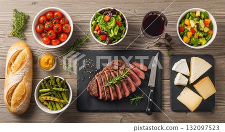 Inspirasi Sarapan Lezat dan Bergizi dengan Roti, Pancake, dan Buah Segar 132097523