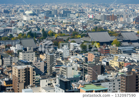 Cityscape view of Kyoto in Kansai region of Japan 132097590