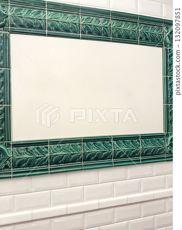 Blank or Empty Vintage Ceramic Wall Frame with copy space Blank or Empty Vintage Ceramic Wall Frame with copy space 132097851