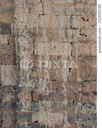 Orange Old Aged Brick Masonry Background 132098298