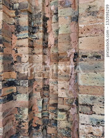 Orange Old Aged Brick Masonry Background Orange Old Aged Brick Masonry Background 132098299