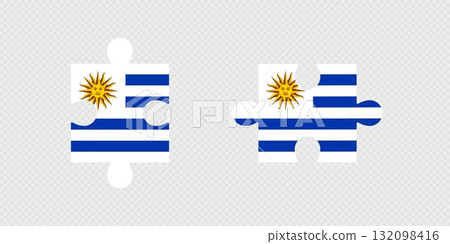 Puzzle Pieces with Uruguay Flag. 132098416