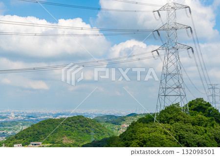 A view of Osaka to the northwest from the middle of Mt. Nijo A view of Osaka to the northwest from the middle of Mt. Nijo 132098501