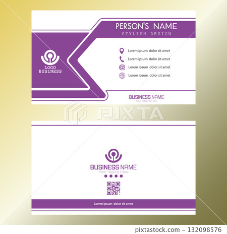 A business card. Double-sided business card design template. Corporate and individual style A business card. Double-sided business card design template. Corporate and individual style 132098576