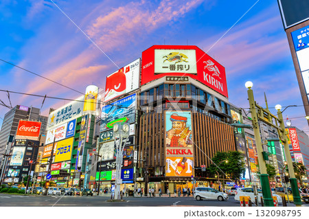 Susukino intersection at dusk, Sapporo, Hokkaido 132098795