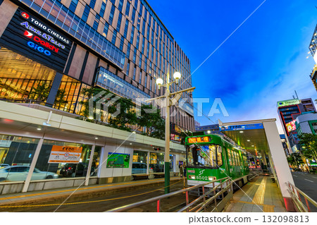 Susukino intersection at dusk, Sapporo, Hokkaido 132098813