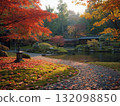 背景：日本花園，秋日風景 132098850