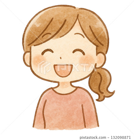 [Couple] Illustration of a smiling mom 132098871