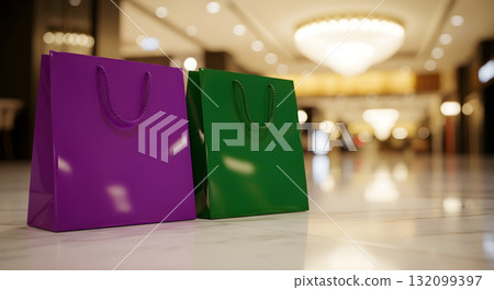 Shopping bags in a mall 132099397