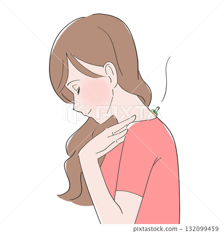女人艾灸頸部示意圖 女人艾灸頸部示意圖 132099459