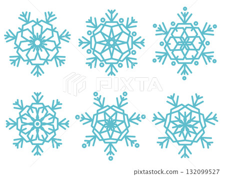 Blue geometric snowflake icons set isolated on white background. Minimal vector design for winter, Christmas, and holiday decorations. Perfect for greeting cards, backgrounds, patterns, web design, an Blue geometric snowflake icons set isolated on white background. Minimal vector design for winter, Christmas, and holiday decorations. Perfect for greeting cards, backgrounds, patterns, web design, an 132099527