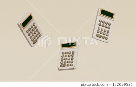 Retro Calculator Mock up. 3D Rendering. Retro Calculator Mock up. 3D Rendering. 132099585