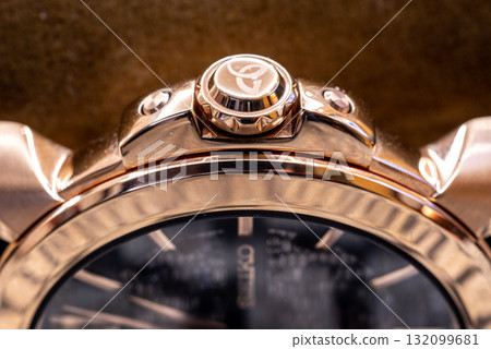 Close-Up of Luxury Gold Seiko Wristwatch 132099681