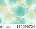 green and yellowl watercolor drops on a white background. 132099724