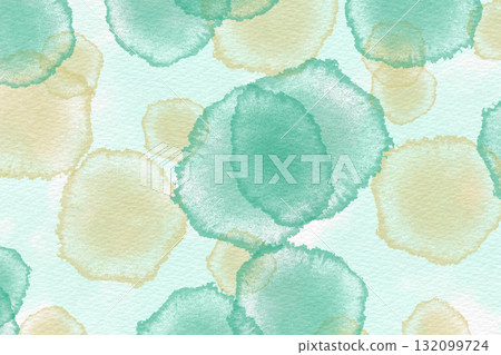 green and yellowl watercolor drops on a white background. green and yellowl watercolor drops on a white background. 132099724