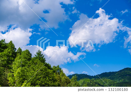 Fresh green mountain and blue sky Fresh green mountain and blue sky 132100180
