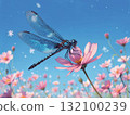 背景：波斯菊和蜻蜓 132100239