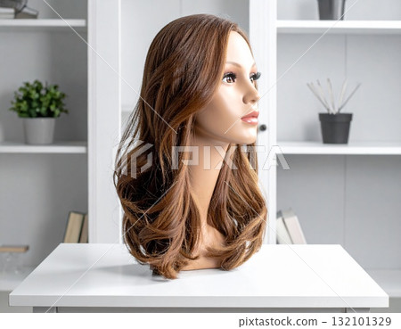 Hair mannequin bust model (white background) 132101329