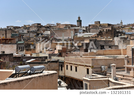 Rooftops of old medina of Fez, Morocco, 132101331