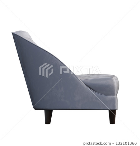 armchair isolate on a transparent background, comfortable furniture for home interior, 3D illustration, cg render armchair isolate on a transparent background, comfortable furniture for home interior, 3D illustration, cg render 132101360