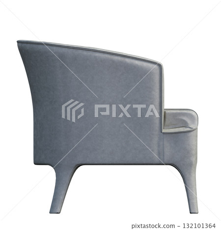 armchair isolate on a transparent background, comfortable furniture for home interior, 3D illustration, cg render 132101364