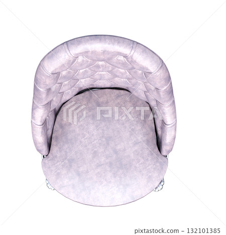 armchair isolate on a transparent background, comfortable furniture for home interior, 3D illustration, cg render 132101385