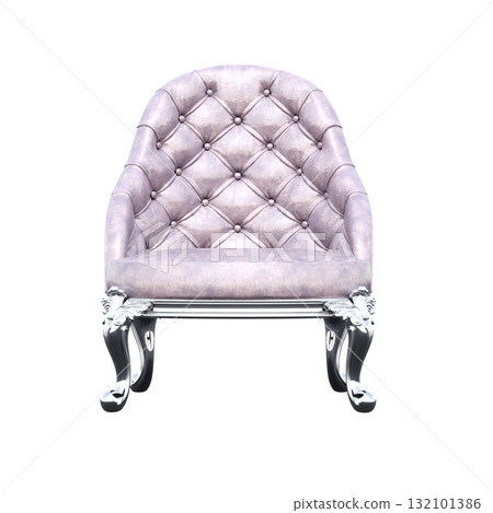armchair isolate on a transparent background, comfortable furniture for home interior, 3D illustration, cg render 132101386