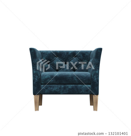 armchair isolate on a transparent background, comfortable furniture for home interior, 3D illustration, cg render armchair isolate on a transparent background, comfortable furniture for home interior, 3D illustration, cg render 132101401