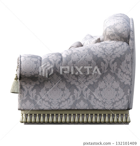 armchair isolate on a transparent background, comfortable furniture for home interior, 3D illustration, cg render 132101409