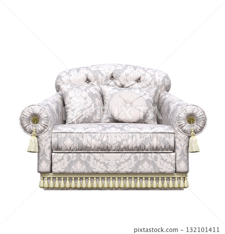 armchair isolate on a transparent background, comfortable furniture for home interior, 3D illustration, cg render armchair isolate on a transparent background, comfortable furniture for home interior, 3D illustration, cg render 132101411