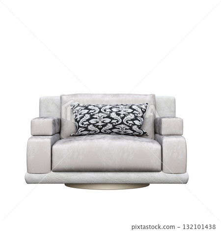 armchair isolate on a transparent background, comfortable furniture for home interior, 3D illustration, cg render armchair isolate on a transparent background, comfortable furniture for home interior, 3D illustration, cg render 132101438