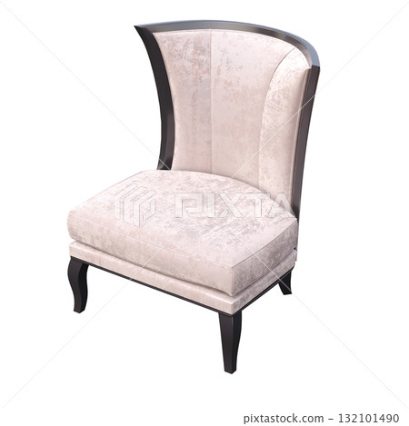 armchair isolate on a transparent background, comfortable furniture for home interior, 3D illustration, cg render armchair isolate on a transparent background, comfortable furniture for home interior, 3D illustration, cg render 132101490