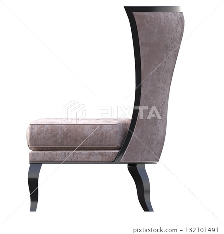 armchair isolate on a transparent background, comfortable furniture for home interior, 3D illustration, cg render armchair isolate on a transparent background, comfortable furniture for home interior, 3D illustration, cg render 132101491