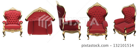 armchair isolate on a transparent background, comfortable furniture for home interior, 3D illustration, cg render armchair isolate on a transparent background, comfortable furniture for home interior, 3D illustration, cg render 132101514
