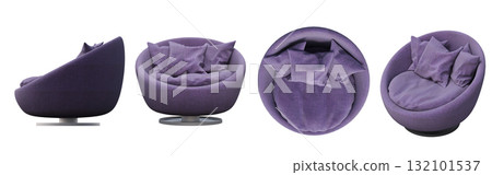 armchair isolate on a transparent background, comfortable furniture for home interior, 3D illustration, cg render armchair isolate on a transparent background, comfortable furniture for home interior, 3D illustration, cg render 132101537