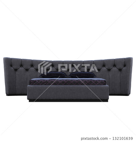 bed isolate on a transparent background, interior furniture, 3D illustration, cg render bed isolate on a transparent background, interior furniture, 3D illustration, cg render 132101639