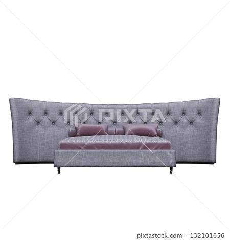 bed isolate on a transparent background, interior furniture, 3D illustration, cg render bed isolate on a transparent background, interior furniture, 3D illustration, cg render 132101656