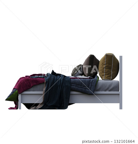 bed isolate on a transparent background, interior furniture, 3D illustration, cg render bed isolate on a transparent background, interior furniture, 3D illustration, cg render 132101664