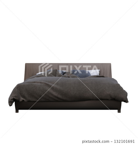 bed isolate on a transparent background, interior furniture, 3D illustration, cg render bed isolate on a transparent background, interior furniture, 3D illustration, cg render 132101691
